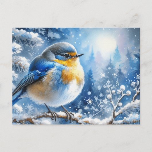 Prachtig vogel- en winterlandschap 16 briefkaart (Voorkant)