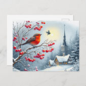 Prachtig vogel- en winterlandschap 16 briefkaart (Voorkant / Achterkant)