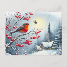 Prachtig vogel- en winterlandschap 16 briefkaart