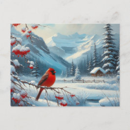 Prachtig vogel- en winterlandschap 17 briefkaart