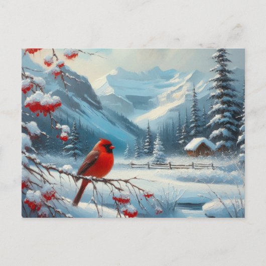 Prachtig vogel- en winterlandschap 17 briefkaart (Voorkant)