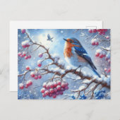Prachtig vogel- en winterlandschap 3 briefkaart (Voorkant / Achterkant)