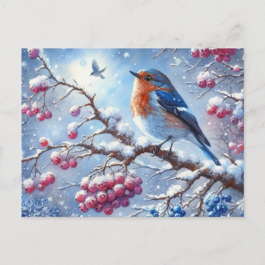 Prachtig vogel- en winterlandschap 3 briefkaart (Voorkant)