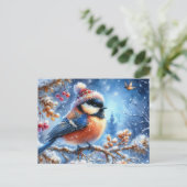 Prachtig vogel- en winterlandschap 4 briefkaart (Staand voorkant)