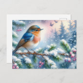 Prachtig vogel- en winterlandschap 5 briefkaart (Voorkant / Achterkant)
