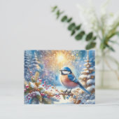 Prachtig vogel- en winterlandschap 6 briefkaart (Staand voorkant)