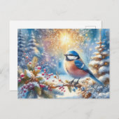 Prachtig vogel- en winterlandschap 6 briefkaart (Voorkant / Achterkant)
