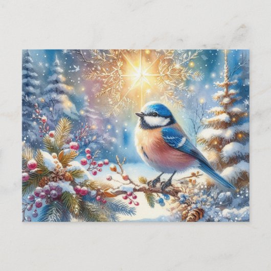Prachtig vogel- en winterlandschap 6 briefkaart (Voorkant)