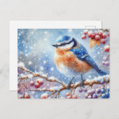 Prachtig vogel- en winterlandschap 7 briefkaart (Voorkant / Achterkant)