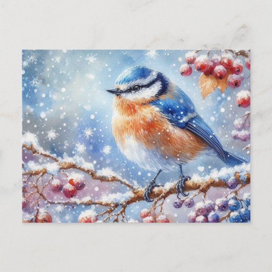 Prachtig vogel- en winterlandschap 7 briefkaart (Voorkant)