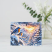 Prachtig vogel- en winterlandschap 8 briefkaart (Staand voorkant)