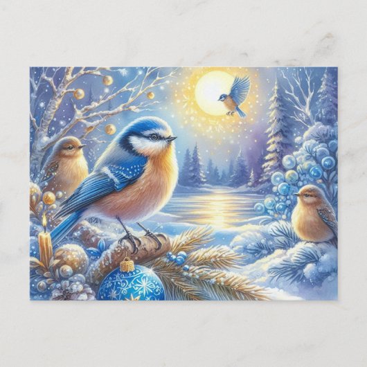 Prachtig vogel- en winterlandschap 9 briefkaart (Voorkant)