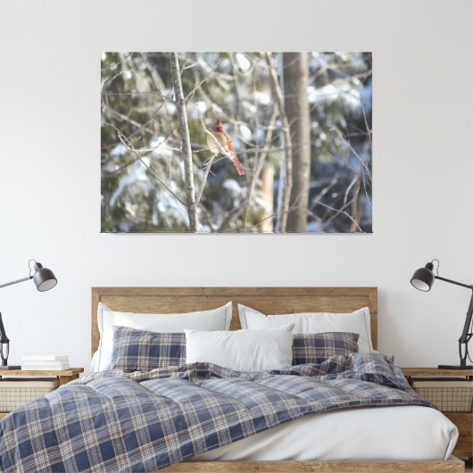 Prachtig Vrouw kardinaal Canvas Afdruk (Insitu (Slaapkamer))