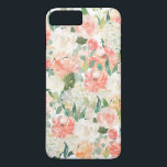 Prachtig vrouwelijk Waterverf bloemenpatroon Case-Mate iPhone Case<br><div class="desc">Zo vrouwelijk,  deze prachtige telefoonhoes heeft een patroon van waterverf rozen,  pioenrozen en diverse bloesems in perzik,  roze en gebroken wit met verspreid groen.</div>