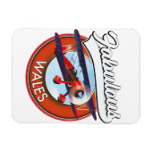 Prachtig Wales retro stijl reis patch Magneet (Horizontaal)