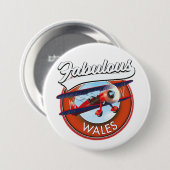 Prachtig Wales retro stijl reis patch Ronde Button 7,6 Cm (Voorkant /achterkant)
