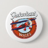 Prachtig Wales retro stijl reis patch Ronde Button 7,6 Cm (Voorkant)
