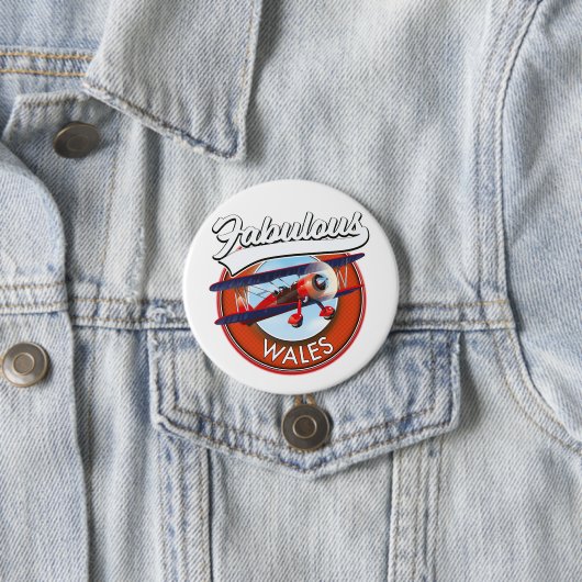 Prachtig Wales retro stijl reis patch Ronde Button 7,6 Cm (In situ)