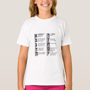 Prachtig wandtapijt van de Hebreeuwse Tien Geboden T-shirt