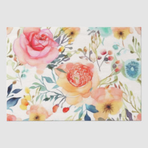 Prachtig Water Color Flower Sierkussen Tissuepapier