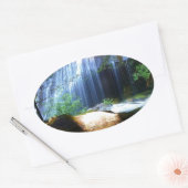 Prachtig waterval Oerwoud Landscape Ovale Sticker (Envelop)