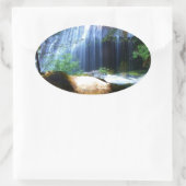 Prachtig waterval Oerwoud Landscape Ovale Sticker (Tas)