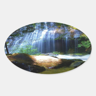 Prachtig waterval Oerwoud Landscape Ovale Sticker