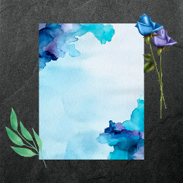 Prachtig Waterverf Blauw en Cyaan Scrapbook Papier