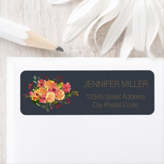 Prachtig waterverf bloemontwerp etiket (Insitu)