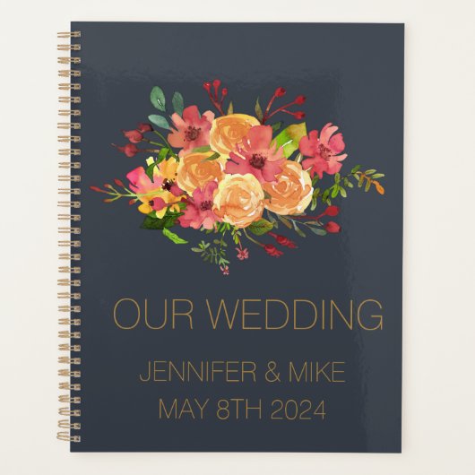 Prachtig waterverf bloemontwerp planner (Voorkant)