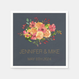 Prachtig waterverf bloemontwerp servet