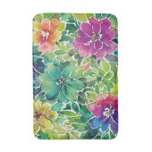 Prachtig Waterverf bloempatroon Badmat (Voorkant Verticaal)