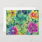 Prachtig Waterverf bloempatroon Briefkaart (Voorkant / Achterkant)