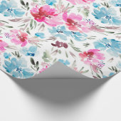 Prachtig waterverf bloempatroon cadeaupapier (Hoek)