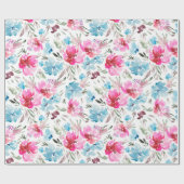 Prachtig waterverf bloempatroon cadeaupapier (Vlak)