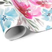 Prachtig waterverf bloempatroon cadeaupapier (Rol Hoek)