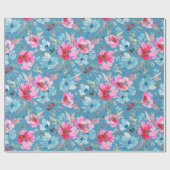 Prachtig waterverf bloempatroon cadeaupapier (Vlak)