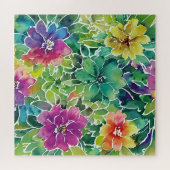 Prachtig Waterverf bloempatroon Legpuzzel (Horizontaal)