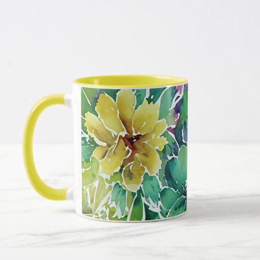 Prachtig Waterverf bloempatroon Mok (Links)