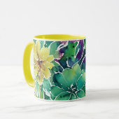 Prachtig Waterverf bloempatroon Mok (Voorkant links)