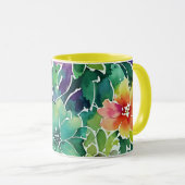 Prachtig Waterverf bloempatroon Mok (Voorkant rechts)