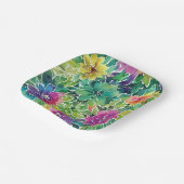 Prachtig Waterverf bloempatroon Papieren Bordje (Gebogen)