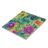 Prachtig Waterverf bloempatroon Tegeltje (Zijkant)