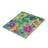 Prachtig Waterverf bloempatroon Tegeltje (Zijkant)