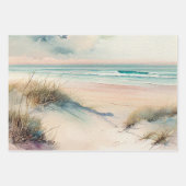 Prachtig Waterverf oceaan uitzicht Inpakpapier Vel (Voorkant 3)