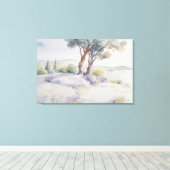 Prachtig Waterverf Provence landschap Canvas Afdruk (Insitu (Houten vloer))