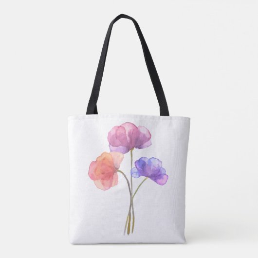 Prachtig Waterverf schilderij van bloemen Tote Bag (Achterkant)