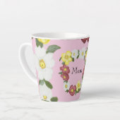 Prachtig wild Roos bewerkbaar Latte Mok (Linkerhoek)