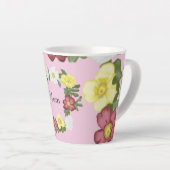 Prachtig wild Roos bewerkbaar Latte Mok (Rechterhoek)