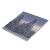 Prachtig winterlandschap als het sneeuwt tegeltje (Zijkant)